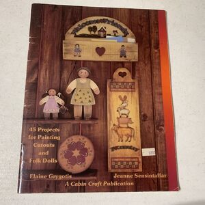 vintage Cabin Craft book Welcome Friends folk art tole painting wood dolls 1986